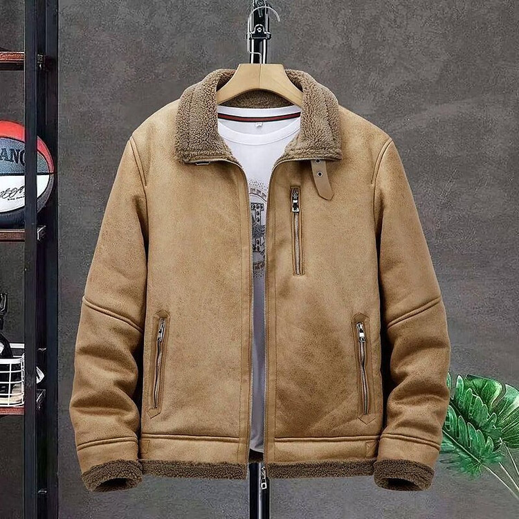 کاپشن چرم بوفالو قهوه ای