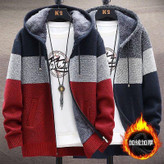 سویشرت بافت سرمه ای و زرشکی