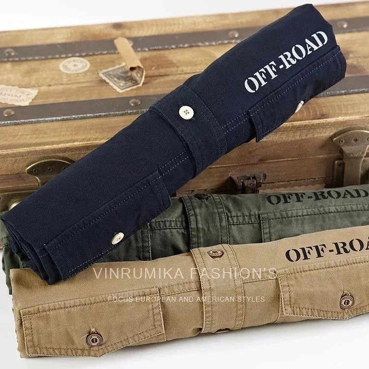 پیراهن کتان دوجیب مارک آفرود off road