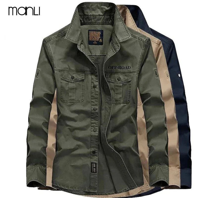 پیراهن کتان دوجیب مارک آفرود off road