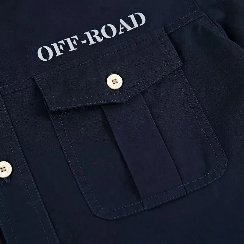 پیراهن کتان دوجیب مارک آفرود off road جیب