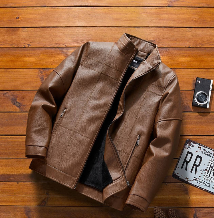 کاپشن چرم کلاسیک کد 6663