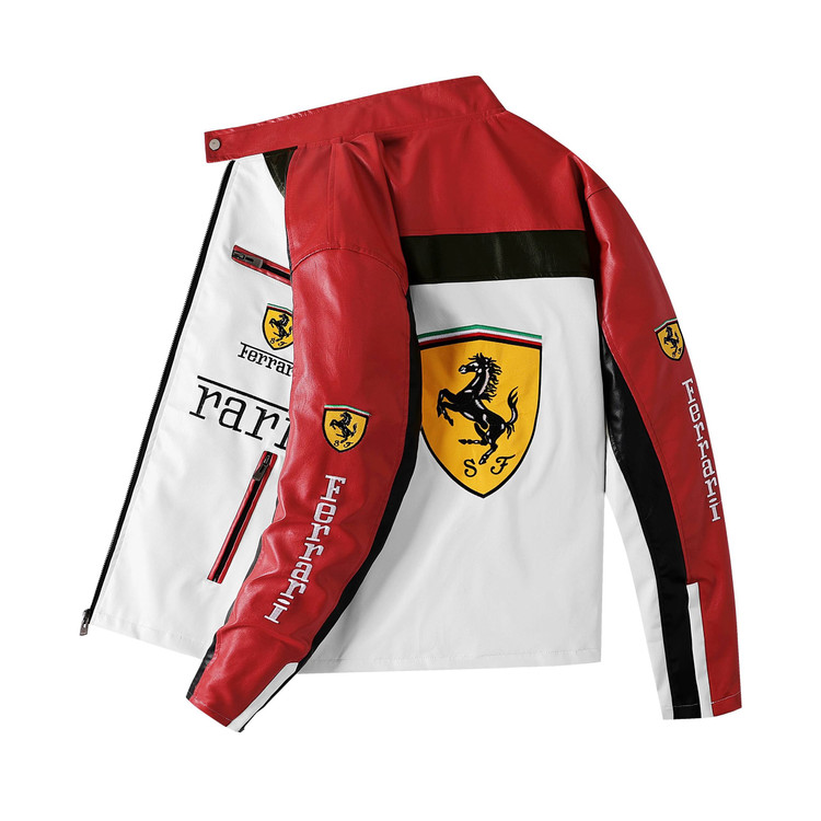 کاپشن چرم موتور سواری فراری